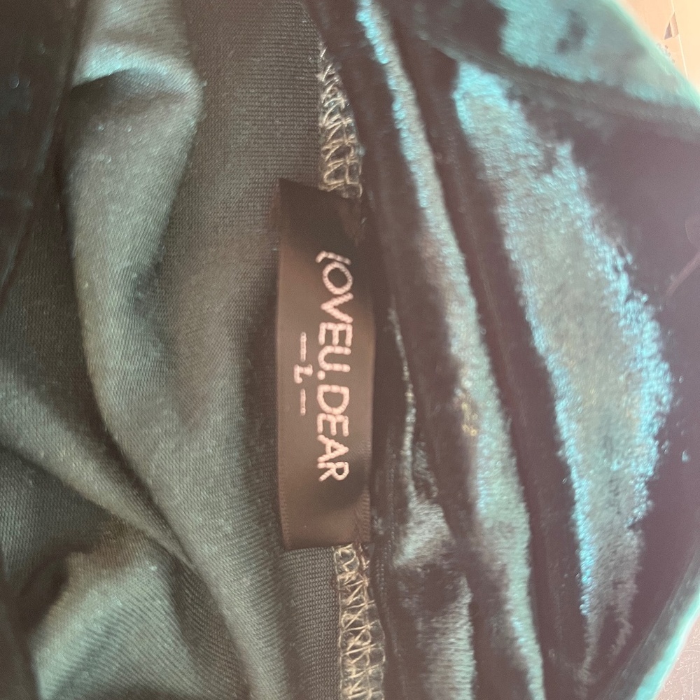 Green/aqua crushed velvet tunic